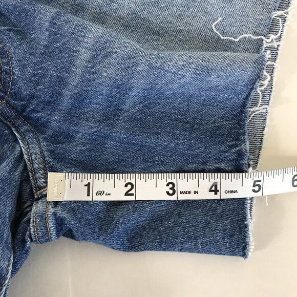 Lucky Brand 90s Midi Short Women's Size 2/26 Stretch Denim Raw Hem High Rise - Picture 6 of 10